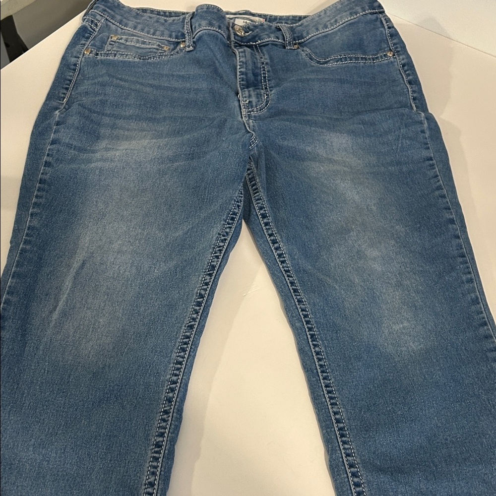 Indigo Blue Boot Cut Jeans with Embellished Pockets - Picture 7 of 7